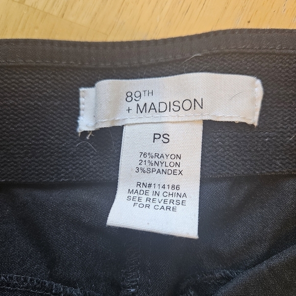 89th & Madison Stretch Pull-on Pants Black Straight-Leg Petite Small - Picture 9 of 15